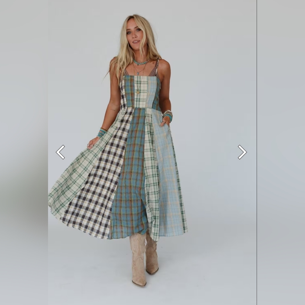 NWOT Three Bird Nest Charm Checkered Dress